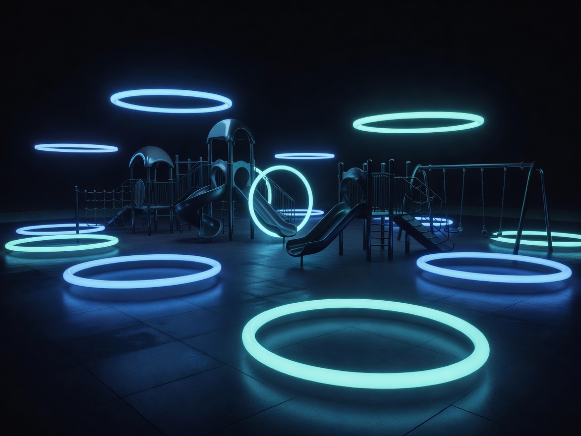 Neon glowing community rings indicating user protection and safe playground spaces