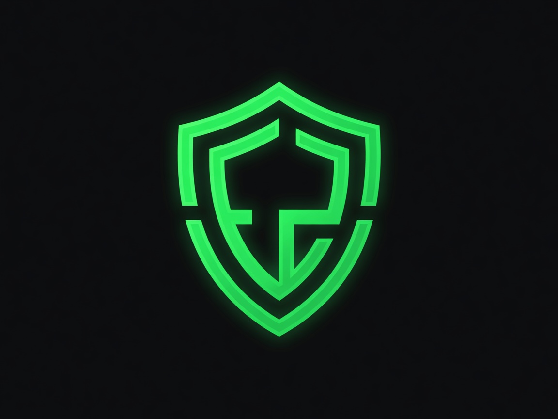 Illustration of high contrast neon green security shield vector symbolizing data confidentiality under GDPR rules